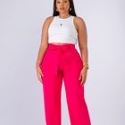 Flat Front Pants - Hot Pink