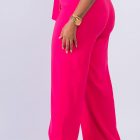 Flat Front Pants - Hot Pink - Image 3